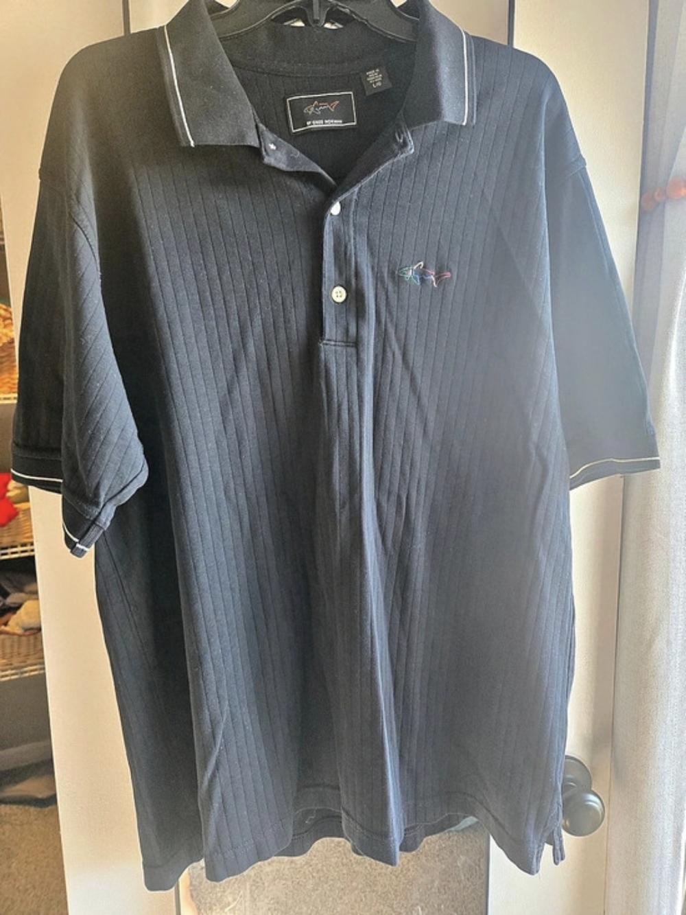 Greg Norman Men's Cotton Polo Black Size Large